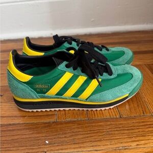 Adidas Men's Green and Yellow SL 72 Sneakers